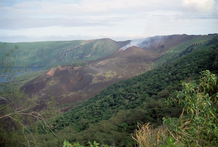 Smoking mini-volcano on Tofua Island within the caldera of the main volcano. This photo was taken on my expedition 30 years ago, when we ventured into Tofua’s caldera.