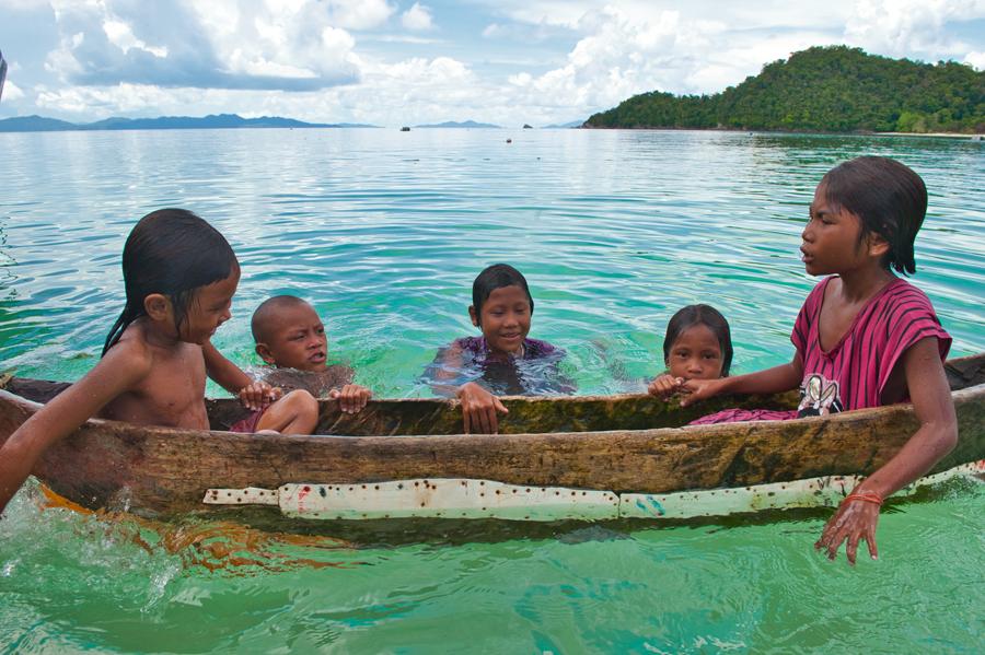 Moken sea Gypsies kids Mergui Myanmar