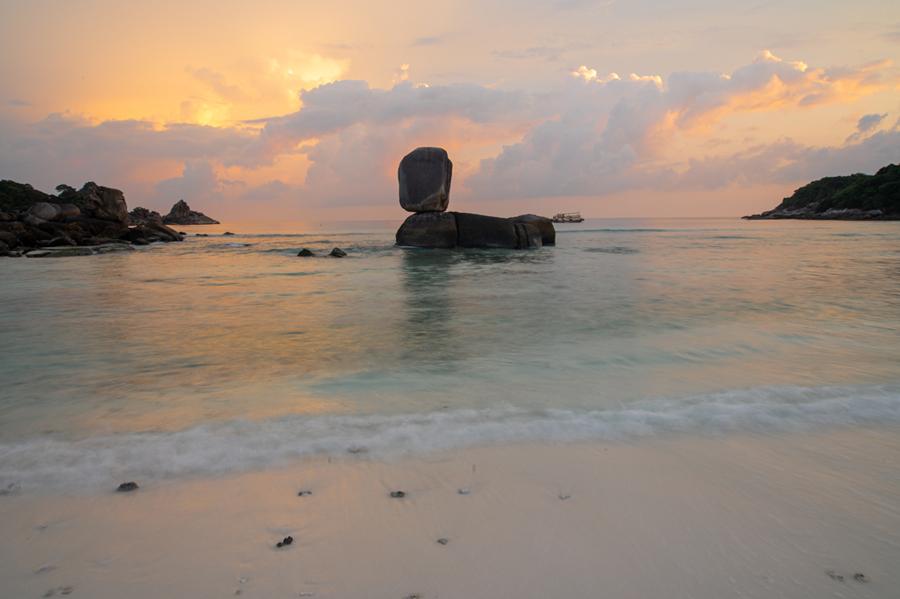 Sunset Boulder Island Myanmar