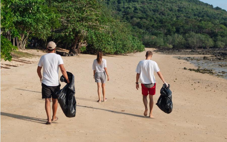 Myanmar Boulder Island beach cleaning