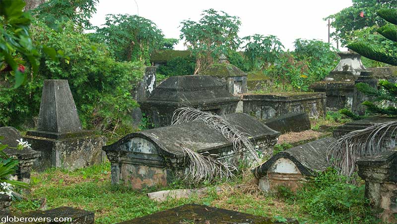 Graves at the Dutch Cemetery, St. Francis C.S.I. Church, Fort Cochin, Kerala, INDIA