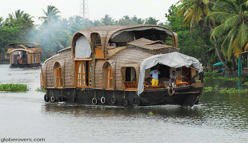 Houseboat on the backwaters of Alleppey, Kerala, INDIA
