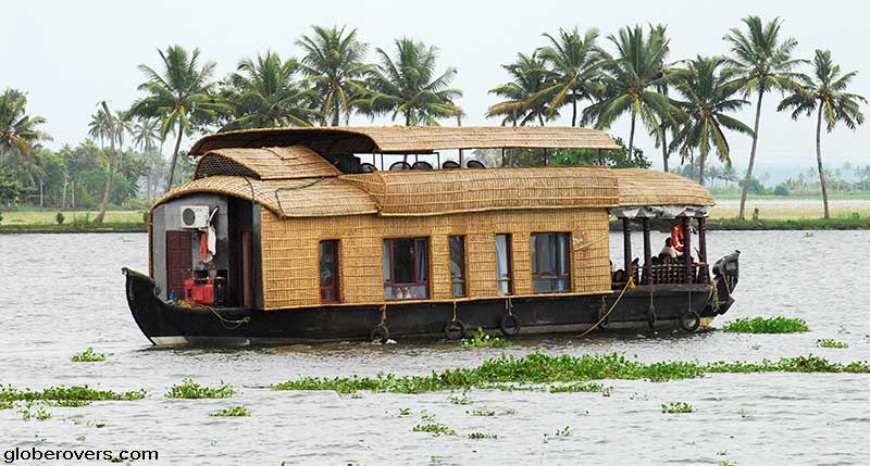 Houseboat on the backwaters of Alleppey, Kerala, INDIA