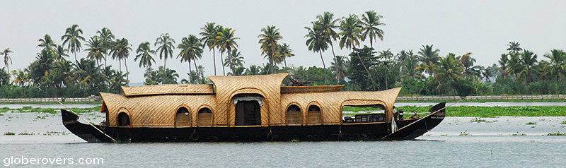 Houseboat on the backwaters of Alleppey, Kerala, INDIA